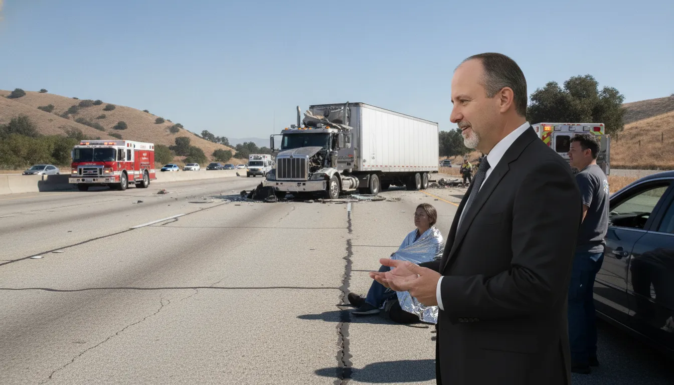California truck accident lawyer meeting with an injured crash victim
