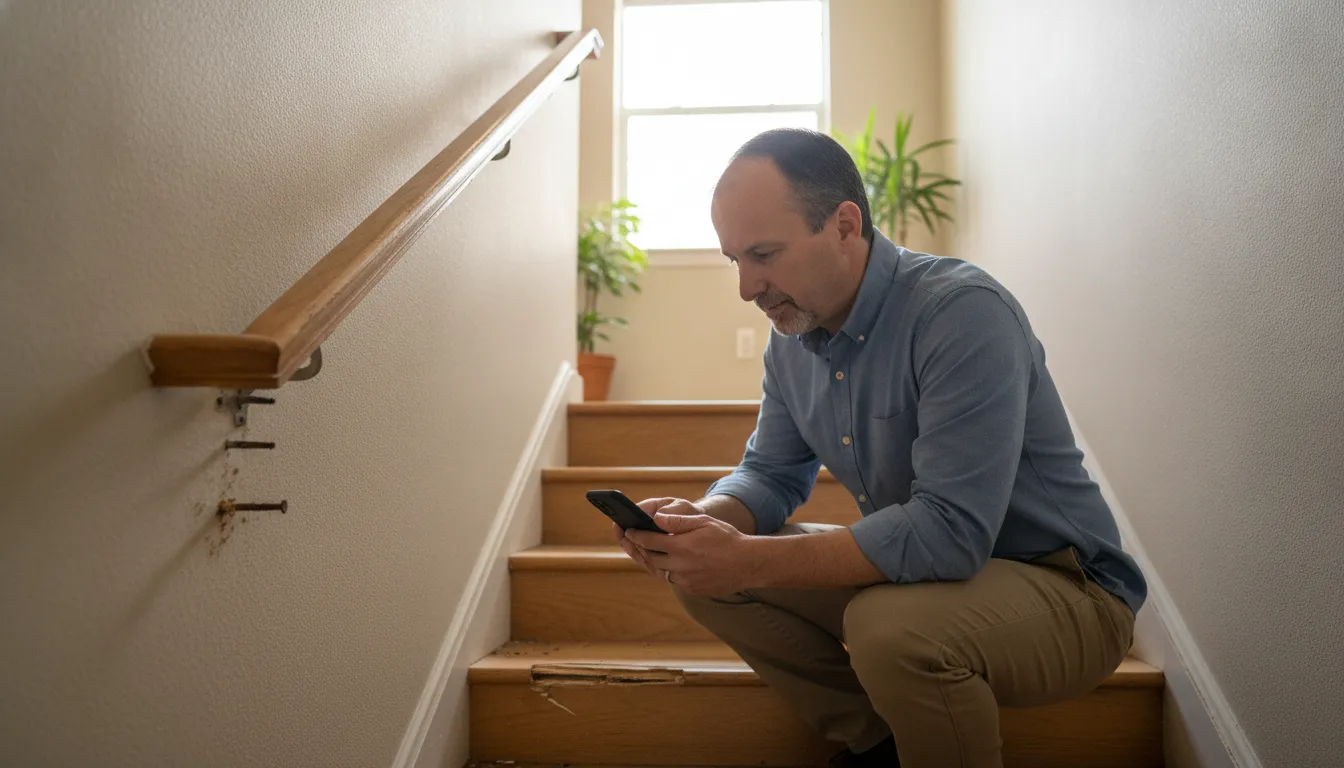 Tenant documenting a dangerous apartment maintenance condition