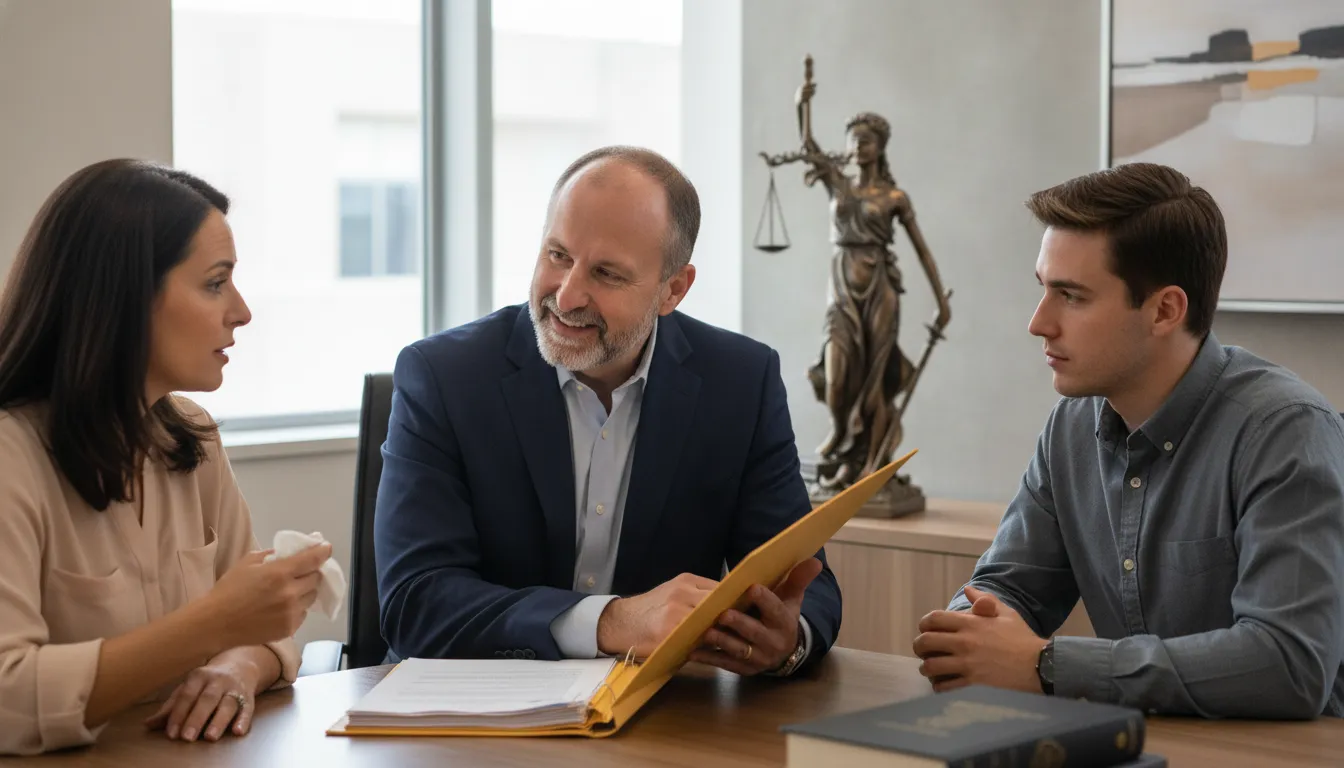California wrongful death lawyer meeting compassionately with grieving family members